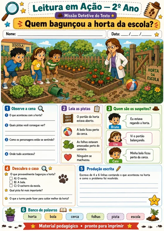 Quem bagunçou a horta da escola?